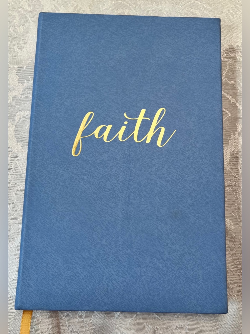 Journal Inspirational Notebook ‘Faith’ in Hardcover Blue with Gold Foil